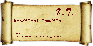 Kopácsi Tamás névjegykártya